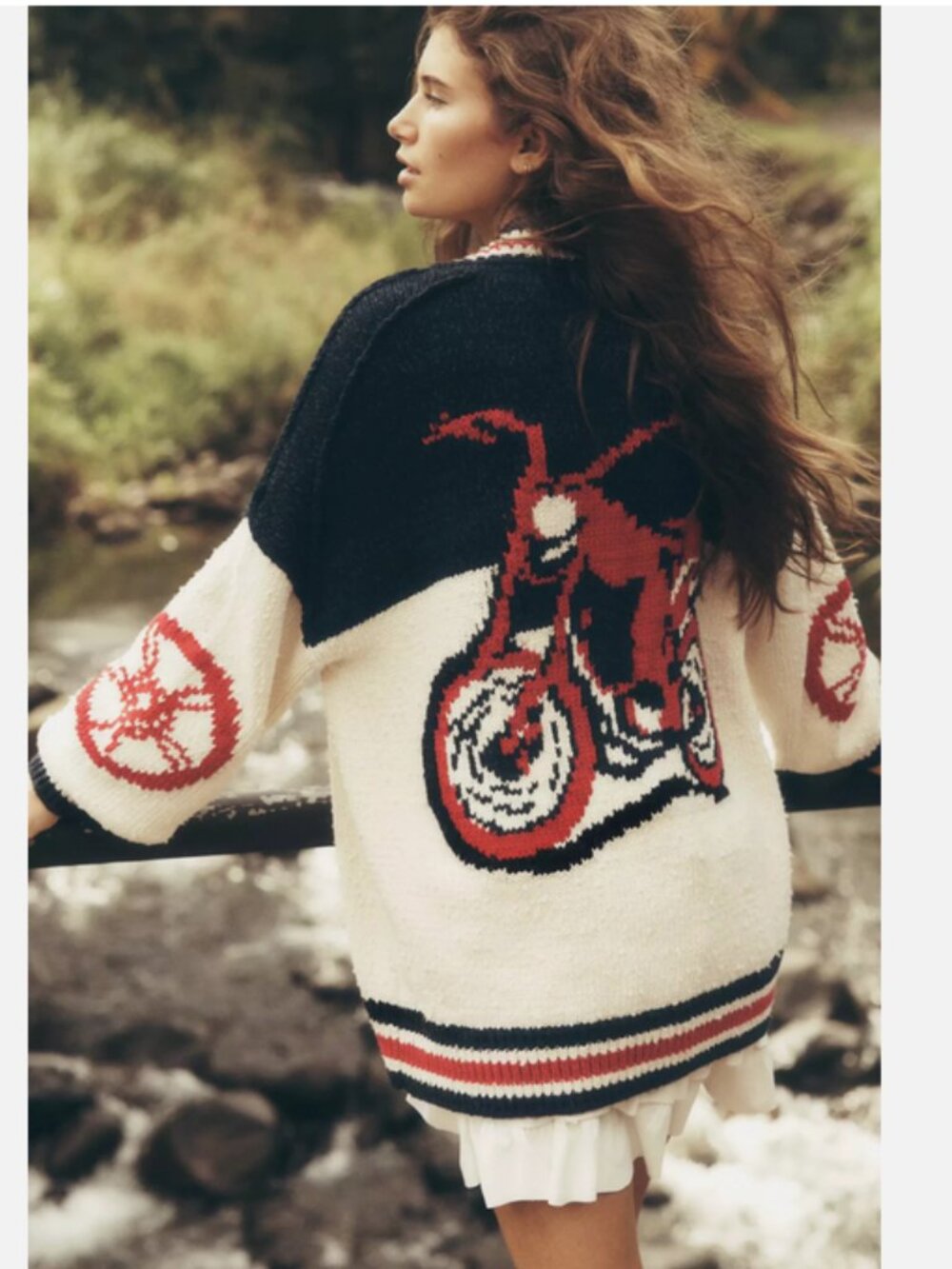 Anthropologie Pilcro Cotton Blend Motorcycle Cardigan Sweater Varsity XL NWT